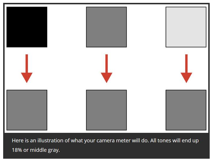 วัตถุดำ-เทา-ขาว วัดแสงตามกล้อง จะถ่ายมาได้เทา 18% เสมอ